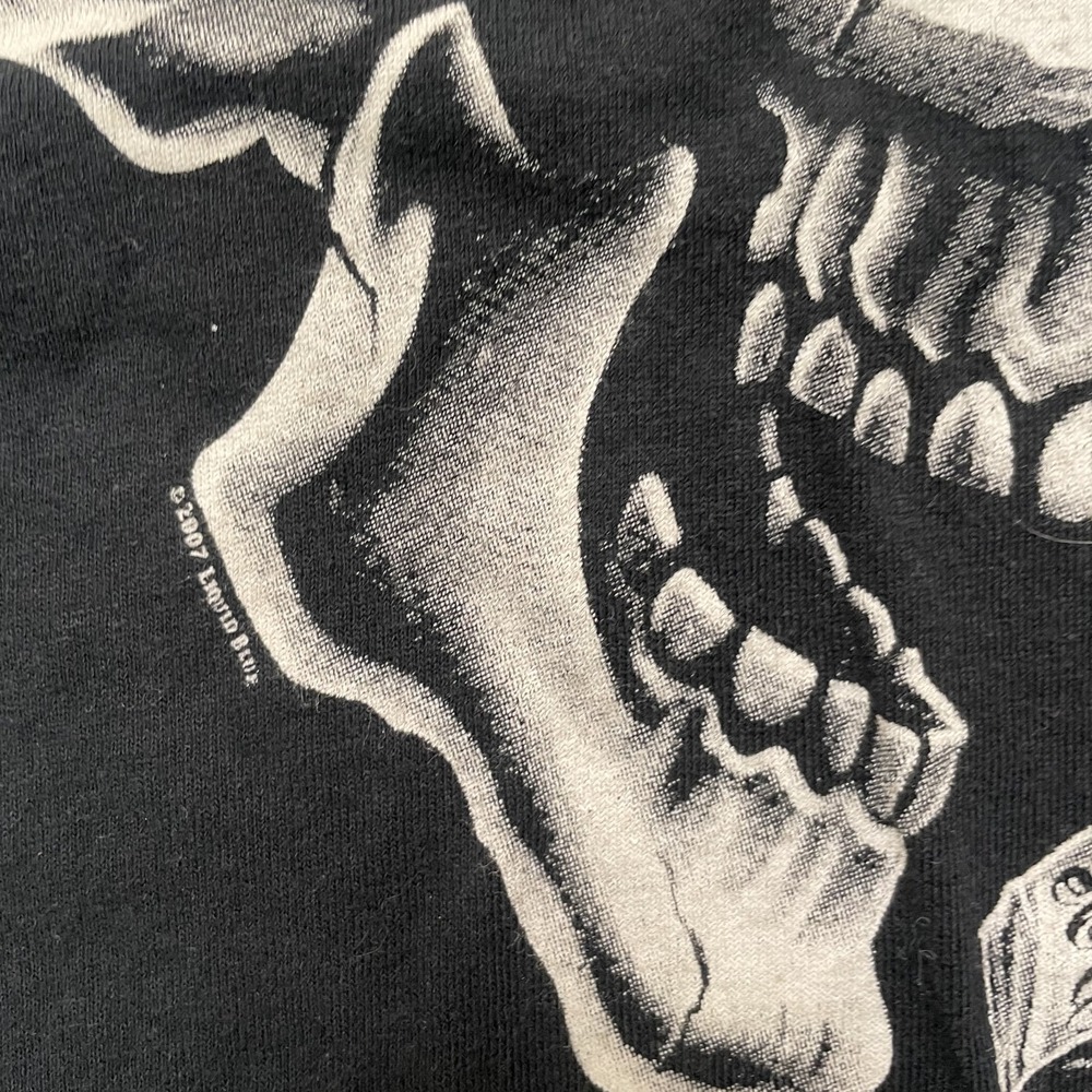 Vintage Heaven and Hell Skulls T-Shirt Men XL Black 2000s Liquid Blue - Picture 5 of 10